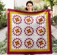 Golden Asters Wall Quilt | 40x40 Inches # W - 350