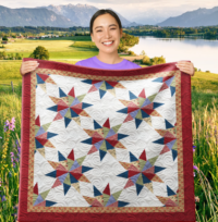 Taffy Sun Wheels Wall Quilt | 40x40 Inches # W - 346