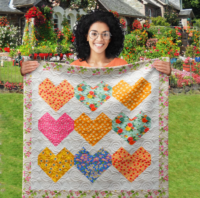 Array of Hearts Wall Quilt | 40x40 Inches # W - 180