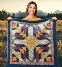 Festive Ribbons Wall Quilt | 40x40 Inches # W - 171