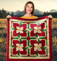 Spinning Rose Wall Quilt | 40x40 Inches # W - 385