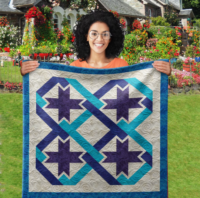 Cube Chain Star Wall Quilt | 40x40 Inches # W - 401