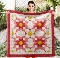 Drunkard Daisies Wall Quilt | 40x40 Inches # W - 402