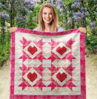 Wrapping Heart Wall Quilt | 40x40 Inches # W - 433