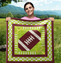 American Football Wall Quilt | 40x40 Inches # W - 434