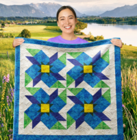 Rosie Star Wall Quilt | 40x40 Inches # W - 449