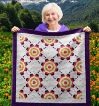 Eight Pointed Stars Wall Quilt | 40x40 Inches # W - 312