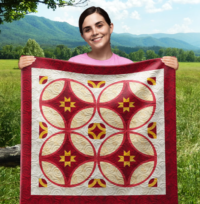 Spiral Star Wall Quilt | 40x40 Inches # W - 378