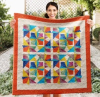 Cockade Fans Wall Quilt | 40x40 Inches # W - 353