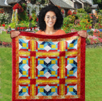 Diamonds of El Dorado Wall Quilt | 40x40 Inches # W - 359