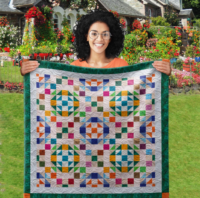 Aegean Stained Glass Wall Quilt | 40x40 Inches # W - 199
