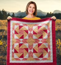 Whirling Triads Wall Quilt | 40x40 Inches # W - 294