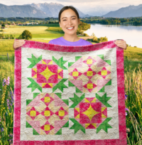 Shimmering Star Wall Quilt | 40x40 Inches # W - 286