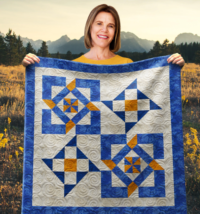 Geometric Stars Wall Quilt | 40x40 Inches # W - 230