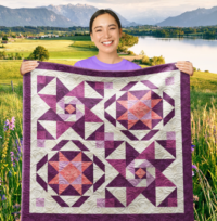 Dazy Star Wall Quilt | 40x40 Inches # W - 274