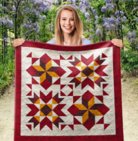 Cheesy Flower Wall Quilt | 40x40 Inches # W - 288