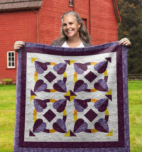 Bow of Hearts Wall Quilt | 40x40 Inches # W - 298