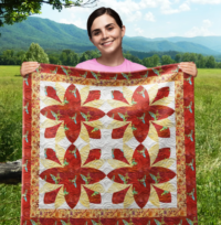 Garden Blossoms Wall Quilt | 40x40 Inches # W - 300