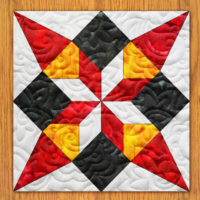 Ohio Star Box Variation Quilt Block Pattern | 6", 8", 10", 12", and 14" Size Versions Included # 306-B-1