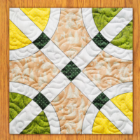 Lemonade Cups and Straws Quilt Block Pattern | 6", 8", 10", 12", and 14" Size Versions Included # 337-B-1