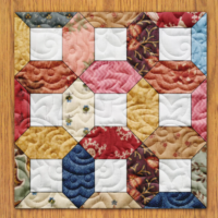 Glazed Ivory Tiles Quilt Block Pattern | 6", 8", 10", 12", and 14" Size Versions Included # 335-B-1