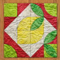 Lemon Lime Quilt Block Pattern | 6", 8", 10", 12", and 14" Size Versions Included # 399-B-1