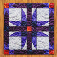 Flower Glimpse Quilt Block Pattern | 6", 8", 10", 12", and 14" Size Versions Included # 388-B-1