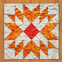 Phoenix Blaze Quilt Block Pattern | 6", 8", 10", 12", and 14" Size Versions Included # 432-B-1