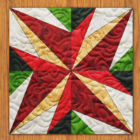 Glowing Mistletoe Quilt Block Pattern | 6", 8", 10", 12", and 14" Size Versions Included # 431-B-1