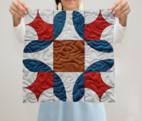 Blooming Lotus Quilt Block Pattern | 6", 8", 10", 12", and 14" Size Versions Included # 334-B-1
