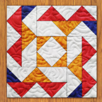 Impossible Maze Quilt Block Pattern | 16", 18", 20", 22", and 24" Size Versions Included # 308-B-2