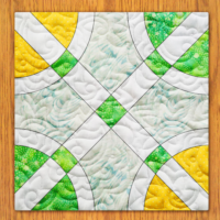 Lemonade Cups and Straws Quilt Block Pattern | 16", 18", 20", 22", and 24" Size Versions Included # 337-B-2