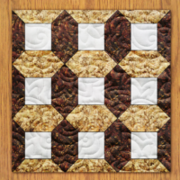 Glazed Ivory Tiles Quilt Block Pattern | 16", 18", 20", 22", and 24" Size Versions Included # 335-B-2