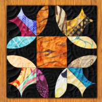 Blooming Lotus Quilt Block Pattern | 16", 18", 20", 22", and 24" Size Versions Included # 334-B-2