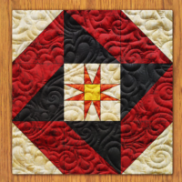 Ninja Star Quilt Block Pattern | 6", 8", 10", 12", and 14" Size Versions Included # 405-B-1