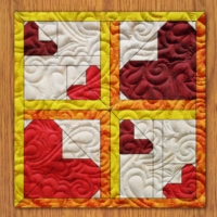 Prison Heart Quilt Block Pattern | 6", 8", 10", 12", and 14" Size Versions Included # 407-B-1