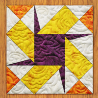 Pinwheel Strike Quilt Block Pattern | 6", 8", 10", 12", and 14" Size Versions Included # 417-B-1