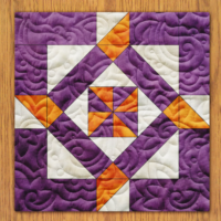Geometric Stars Quilt Block Pattern | 6", 8", 10", 12", and 14" Size Versions Included # 230-B-1