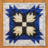 Triple Bear Paw Quilt Block Pattern | 6", 8", 10", 12", and 14" Size Versions Included # 476-B-1