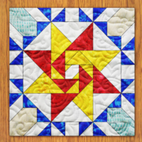 Lantern Stars Quilt Block Pattern | 16", 18", 20", 22", and 24" Size Versions Included # 473-B-2