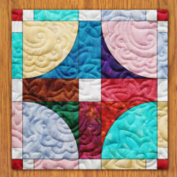 Gramophone Disc Quilt Block Pattern | 16", 18", 20", 22", and 24" Size Versions Included # 423-B-2