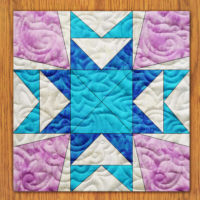 Explosive Star Quilt Block Pattern | 16", 18", 20", 22", and 24" Size Versions Included # 416-B-2