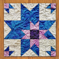 Triple Star Quilt Block Pattern | 16", 18", 20", 22", and 24" Size Versions Included # 419-B-2
