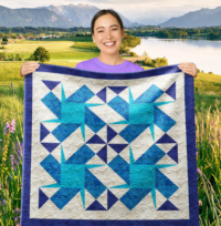 Pinwheel Strike Wall Quilt | 40x40 Inches # W - 417