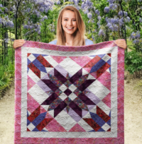 9 Patch Dahlias Wall Quilt | 40x40 Inches # W - 454