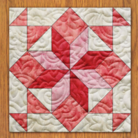 Cheesy Flower Quilt Block Pattern | 6", 8", 10", 12", and 14" Size Versions Included # 288-B-1