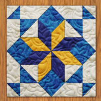 Cheesy Flower Quilt Block Pattern | 16", 18", 20", 22", and 24" Size Versions Included # 288-B-2