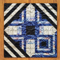 Crystal Dice Quilt Block PDF Pattern With Video Tutorial | 16", 18", 20", 22", and 24"  Size Versions Included # 458-B-2