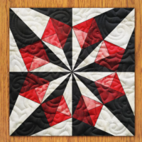 Eight Cube Sun Quilt Block PDF Pattern With Video Tutorial | 16", 18", 20", 22", and 24" Size Versions Included #  486-B-2