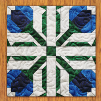 Garden of Roses Quilt Block PDF Pattern With Video Tutorial | 6", 8", 10",12", and 14" Size Versions Included #  512-B-1